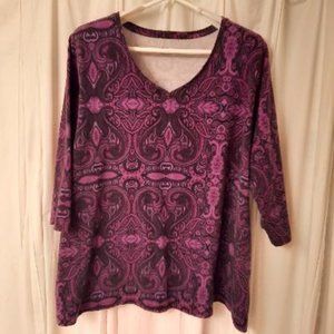 Catherine's Purple & Black Tee 1X